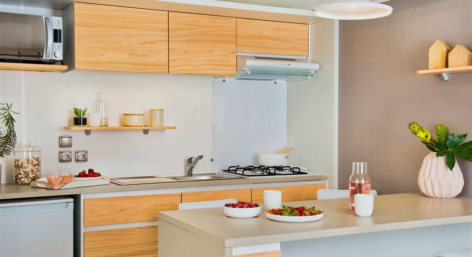Camping Côte de Granit Rose 22- luxe stacaravan met 2 slaapkamers zeezicht standplaats 56  - Camping Armor Loisirs